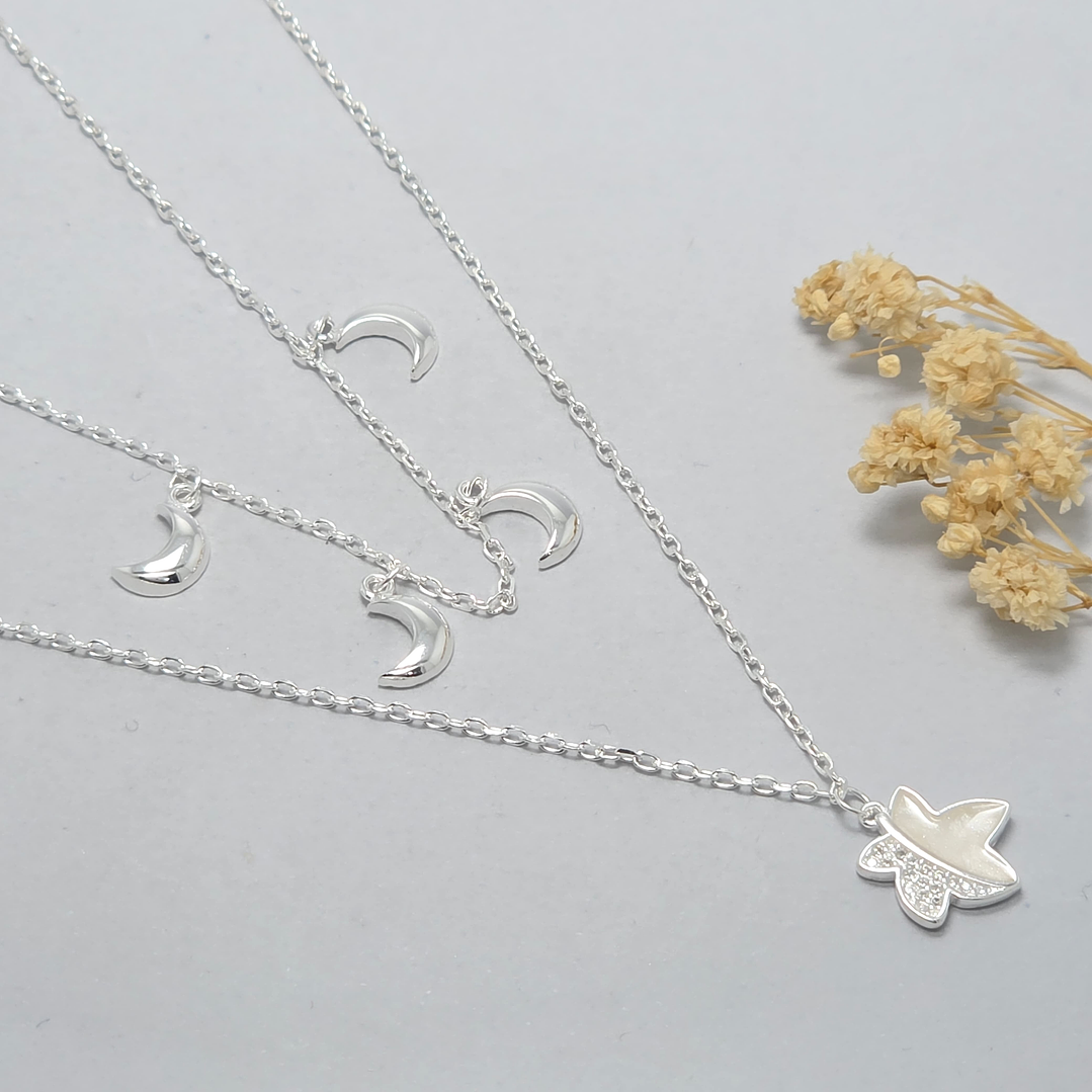 Collar Doble Flor/Lunas 1