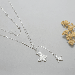 Collar Doble Mariposa 
