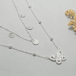 Collar Doble Mariposa