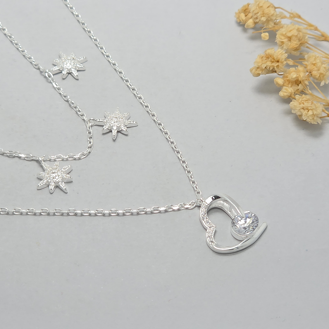 Collar Doble Corazón/Estrella 1