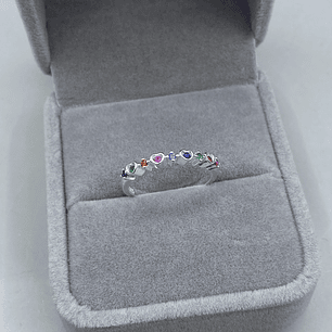 Anillo Corazon Multicolor