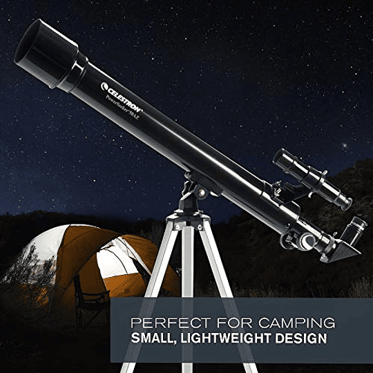 Celestron - Telescopio PowerSeeker 50AZ - Telescopio manual Alt-Azimut para principiantes - Compacto y portátil - Paquete de software de astronomía BONUS - Apertura de 50 mm