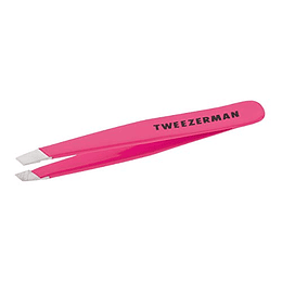 Tweezerman Mini pinzas inclinadas de acero inoxidable, rosa neón, 1 unidad
