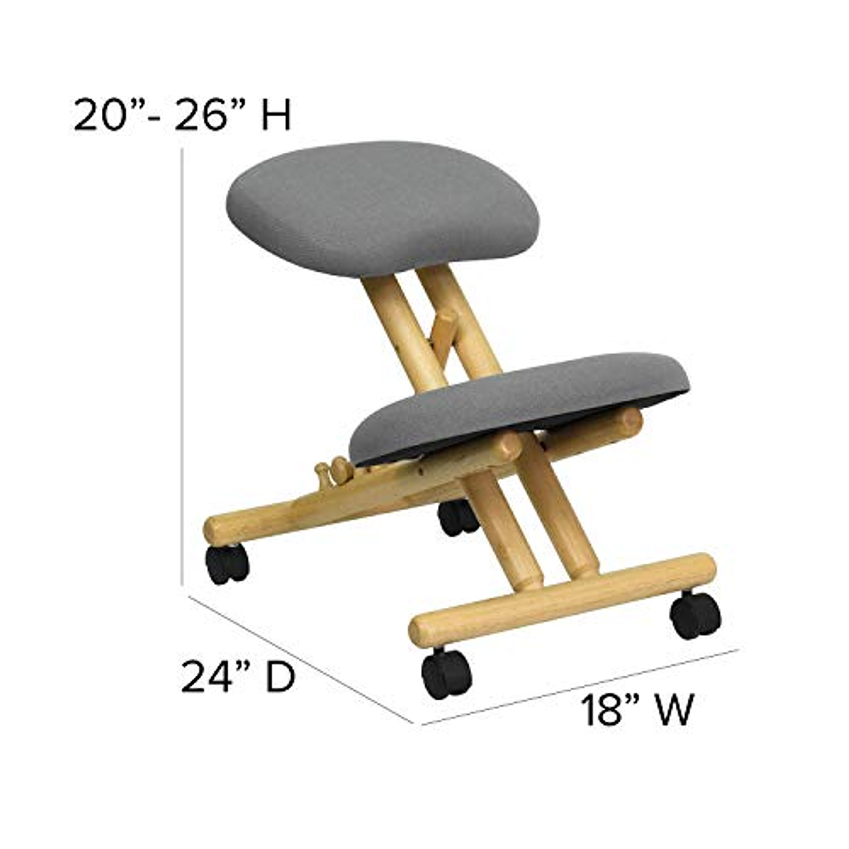 Silla de oficina de rodillas ergonómica de madera móvil F