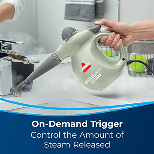 BISSELL SteamShot Deluxe Limpiador a vapor para superficies duras con desinfección natural, herramientas multisuperficie incluidas para eliminar la suciedad, la mugre, la grasa y más, 39N7A