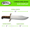 SZCO suministra cuchillo de supervivencia al aire libre con hoja Bowie de acero al carbono con mango de madera clásico de 15 