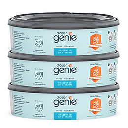 Recambios de bolsas Genie para pañales, 270 unidades (paquete de 3) con Max Odor Lock | Sostiene hasta 810 pañales para recién nacidos