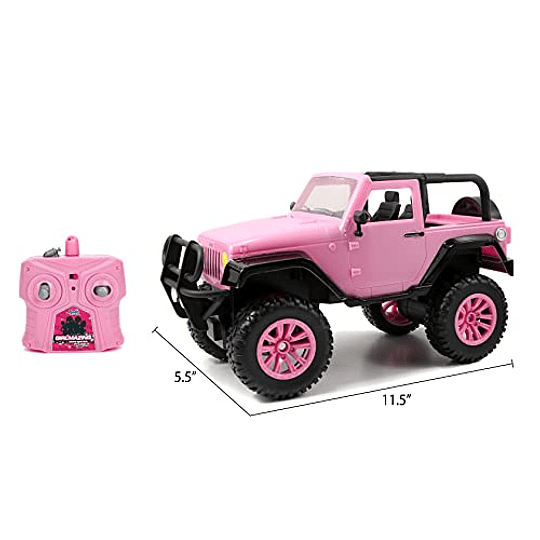 Jada Toys GIRLMAZING Jeep R/C Vehículo (escala 1:16), rosa, estándar
