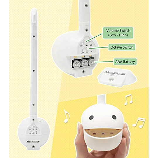 Otamatone: El mejor instrumento musical sintetizador portátil de juguete japonés por Cube / Maywa Denki en color blanco