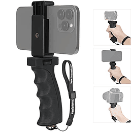 Estabilizador de empuñadura de mano para teléfono inteligente anticaída ergonómico universal con correa de seguridad, soporte portátil para Selfie Stick Handheld Vlogging Holder Mount para 60-85 mm de