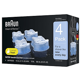 Braun Clean & Renew Refill Cartuchos CCR - 22.8 fl oz (Paquete de 4)