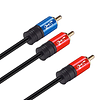 SHD RCA a 2RCA Cable de subwoofer Cable de audio 2RCA a 1RCA Bidireccional RCA Y Adaptador Calidad de sonido premium Doble blindaje con conectores chapados en oro-15 pies