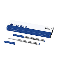 Recambios para bolígrafo Montblanc (M) Royal Blue 124493 - Cartuchos de recambio con punta media para bolígrafos Montblanc - 2 x Recambios para bolígrafo azul