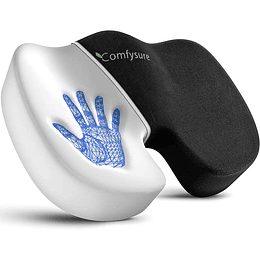 ComfySure - Cojín de espuma viscoelástica para silla de oficina con funda de microfibra extraíble, coxis, coxis, ciática, soporte lumbar y alivio del dolor, se adapta a la mayoría de sillas de oficina