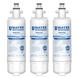 Waterspecialist 469690 ADQ36006101 Filtro de agua para refrigerador, repuesto para LG® LT700P®, Kenmore® 9690, ADQ36006102, 46-9690, LFXS30766S, WSL-3, FML-3, RFC1200A, paquete de 3