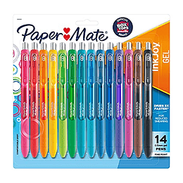 Paper Mate InkJoy Bolígrafos, bolígrafos de gel, punta fina (0,5 mm), surtidos, 14 unidades