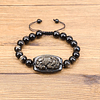 COAI Pixiu Pi Yao Pulsera de piedra de obsidiana dorada para hombre