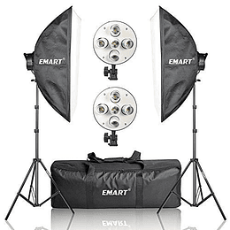 Emart Softbox Kit de iluminación de fotografía, 2250 vatios Iluminación continua Softbox de estudio fotográfico 20 "x 28", 10 piezas E27 Bombilla de iluminación de video