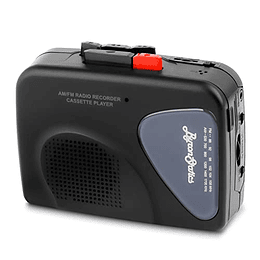 ByronStatics Reproductores de cassette portátiles Grabadoras FM AM Radio Walkman Reproductor de cintas Micrófono incorporado Altavoces externos Grabación manual VAS Sistema de parada automática Baterí