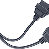 Ángulo recto OBD2 Divisor Y Cable Divisor macho a 2 Cable de extensión hembra 1 pie Pies 30 cm / 12 (1 macho a 2 hembra) 24 AWG