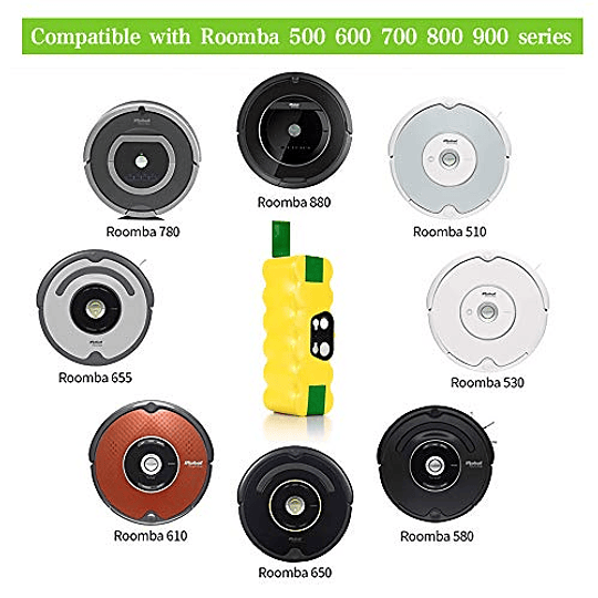 Dosctt 4.5Ah 14.4V Ni-Mh Batería de repuesto compatible con iRobot Roomba R3 500/600/700/800/900 Series 500 510 531 535 540 550 552 560 570 580 595 620 650 660 700 760 770 780 0790