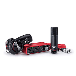 Focusrite Scarlett 2i2 Studio Paquete de interfaz de audio USB de tercera generación para el compositor con micrófono de condensador y auriculares para grabación, transmisión y podcasting