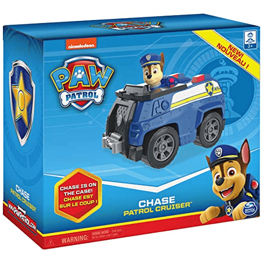 Paw Patrol, Chase's Patrol Cruiser Vehicle con figura coleccionable, para niños a partir de 3 años