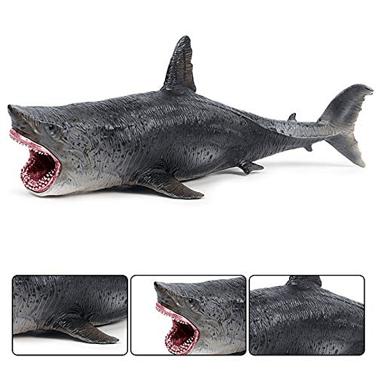 Gran tiburón juguetes Megalodon, plástico surtido océano animal tiburón figura realista mar criatura cognitiva juguete tiburón figura para colección regalo, juguete de baño, decoración de tartas