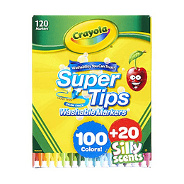 Juego de marcadores a granel Crayola Super Tips (120 unidades), marcadores lavables y perfumados para niños, regalos de Pascua para niños [Exclusivo de Amazon]