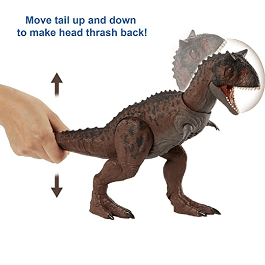 Jurassic World Camp Cretaceous Control 'N Conquer Carnotaurus Toro Dinosaurio Figura de acción con función de ataque, sonidos y accesorios, juguete grande para regalo