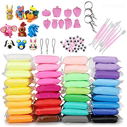 ideallife Arcilla para modelar Air Dry DIY Ultra Light Molding Clay, 36 colores Soft Magic Plasticine Craft Toy con herramientas, el mejor regalo para niños para cumpleaños y vacaciones