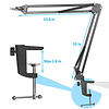 Soporte de micrófono AT2035 con filtro Pop - Soporte de brazo de pluma de micrófono con cubierta de parabrisas de espuma compatible con micrófono de condensador Audio-Technica AT2035 de YOUSHARES