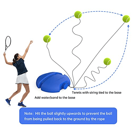 JHT Pelota de Rebote para Entrenador de Tenis, Equipo de Entrenamiento de Tenis Solo para Auto-práctica, Herramienta de Entrenamiento de Tenis portátil, Kit de Rebote de Tenis, Incluyendo 2 Pelotas de