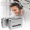 DIGITNOW Reproductor de casete Transferencia Bluetooth a auriculares/altavoz, reproductor de cinta de música de audio estéreo Walkman portátil con conector para auriculares de 3,5 mm y función de marc