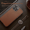 LOHASIC Compatible con iPhone 13 Pro Max Case, Luxury Leather Slim Business Classic Elegant Cover Estuches protectores a prueba de golpes diseñados para iPhone 13 Pro Max 5G 6.7 pulgadas - Marrón