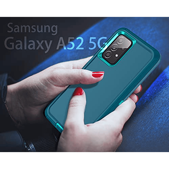 I-HONVA para Galaxy A52 5G Funda a prueba de golpes 3 en 1 Protección de cuerpo completo [sin protector de pantalla] Funda resistente y duradera para Samsung Galaxy A52 5G 2021, turquesa