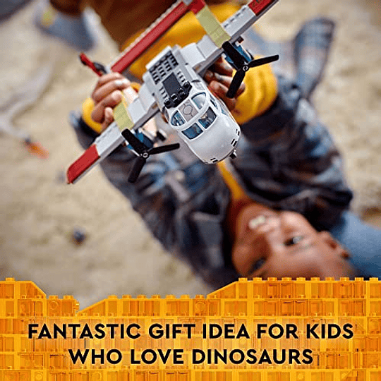 LEGO Jurassic World Quetzalcoatlus Plane Ambush Set 76947, con figura de juguete de dinosaurio y modelo de avión, película 2022 inspirada