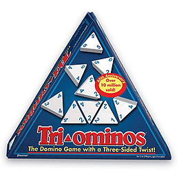 Tri-Ominos - Edición de viaje con azulejos de juego livianos de Pressman Games Blue, 5"