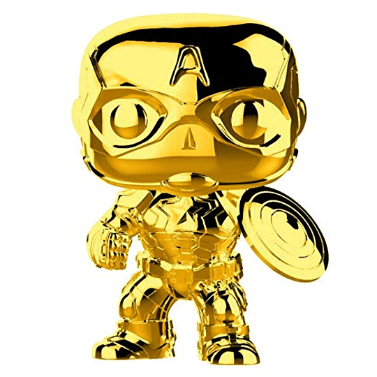 Funko Pop Marvel: Marvel Studios 10 - Figura coleccionable del Capitán América (cromo dorado), multicolor