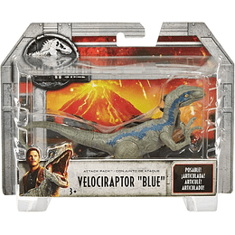 Jurassic World Attack Pack Velociraptor Azul (16x11x4 Cms.) Version coleccionable