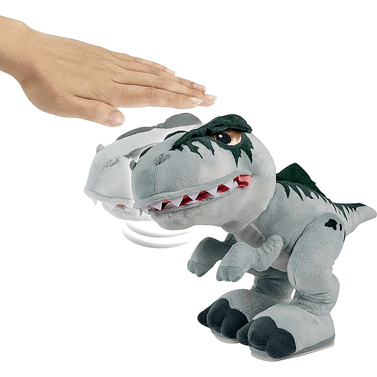 Jurassic World Dominion Chompin Action Giganotosaurus: Figura de dinosaurio de peluche con rugido y mordida en movimiento - Regalo de juguete