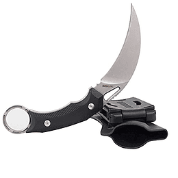 Masalong KNI219 Combate táctico Karambit Chople Survival Hearting Blade fijo con vaina (Piedra de lavado blanca)