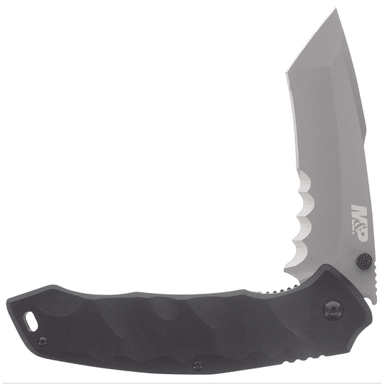 Cuchillo de apertura asistido con acero inoxidable con una cuchilla Tanto de 4 pulgadas y mango G10 para al aire libre, táctico, supervivencia y EDC - Smith & Wesson M&P Special Ops 9.3in 