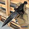 Cuchillo de cuchilla fijo con molle de retención de presión compatible Accesorios para campamento Kit de supervivencia Gear 79897 (lavado de piedra negra)
