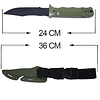 ESH7 Cuchillo táctico de goma entusiastas militares Funning Cosplay Toy Sword entrenamiento Propiedades Gamas de guerra Cuchilla Daga Daga Cuchas falsas de goma con vaina/vaina, verde 2