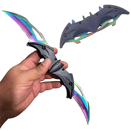 IWROT Dark Bat Knight Double Blade Plegable Snife de bolsillo con asistencia de primavera, cuchillos de clip de cinturón táctico Gran regalo para al aire libre Campo Camping Fishing