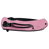 Master USA- cuchillo plegable asistido por primavera- cuchilla de acero inoxidable negro, mango de fibra de nylon rosa con clip de bolsillo, táctico, EDC, defensa personal- MU-A002PK