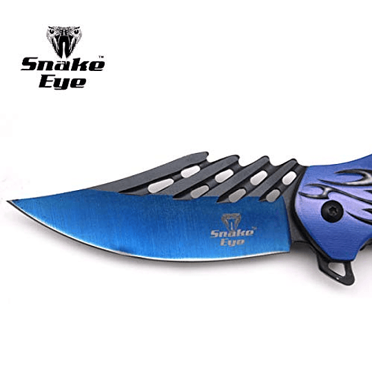 Snake Eye Tactical Carry Carry Fantasy Diseño de calavera Cuchillo plegable | Navaja de bolsillo de supervivencia al aire libre | Pequeño cuchillo de una mano hecha de cuchilla de acero inoxidable