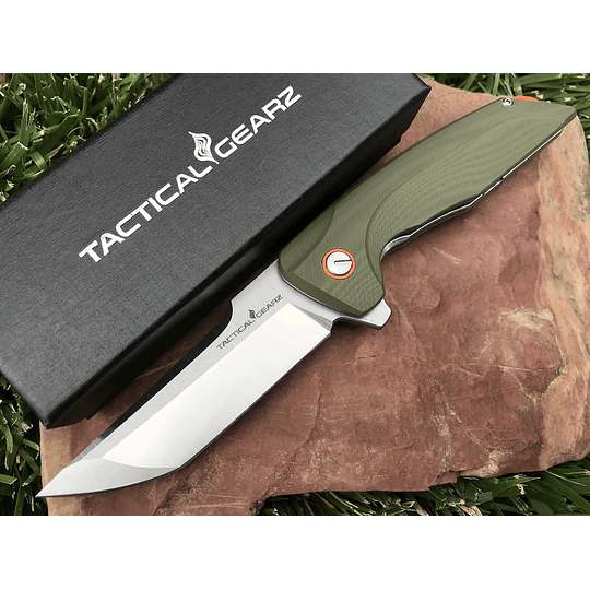 Táctico Gearz Premium G10 Many Pocket Knife, TG Orion! Razor Sharp D2 Steel Tanto Blade! ¡Incluye la vaina! (Orión OD)