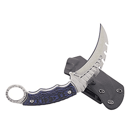 Masalong Unicornio Black/White Shuangsha Serie Claw Karambit Knife (Blue Unicornio)